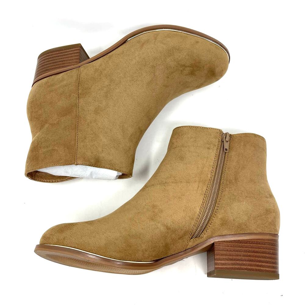 Lane Bryant Ankle Booties Faux Suede Taupe Size 10W